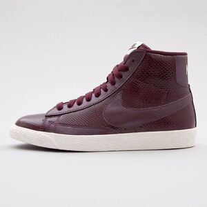 Nike Blazer Mid Premium Leather Sneaker Bordeaux Snakeskin 685225 600 Women's 7